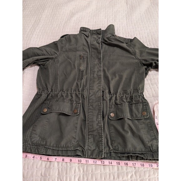 Army Green Cargo Jacket Women's 100% Cotton Large - Picture 12 of 14